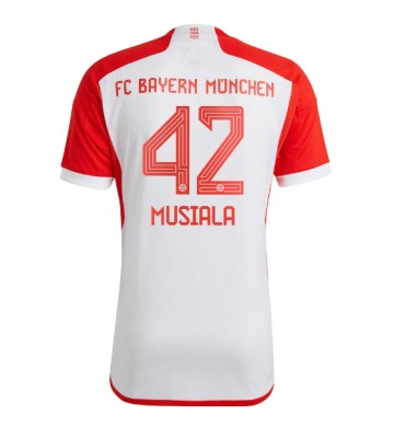 Lacne Muži Futbalové dres Bayern Munich Jamal Musiala #42 2023-24 Krátky Rukáv - Domáci